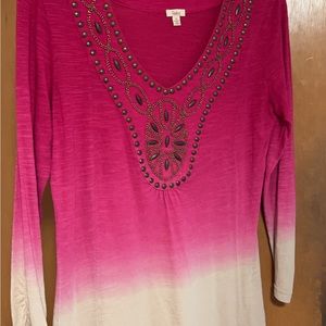 Reba detailed studded shirt v neck